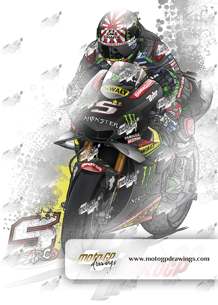 5 Yohann Zarco Tech3 Yamaha Mix Couleurs / Dessin Technique 03