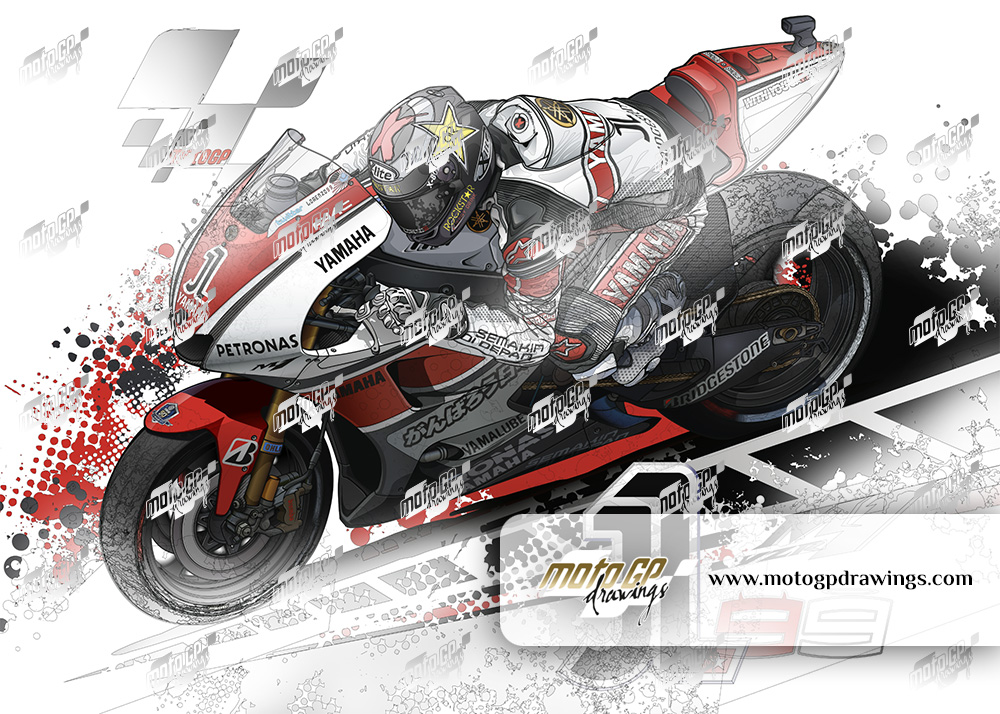 99 Jorge Lorenzo Yamaha Team 50th Anniversary Mix Couleurs / Dessin Technique 03