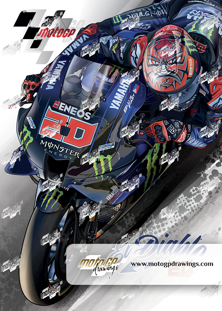 Motogp Drawings - Dessins vectoriels imprimés sur toile